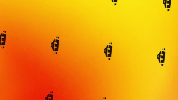 animación del icono de la mochila giratoria en naranja y amarillo - Metraje, vídeo