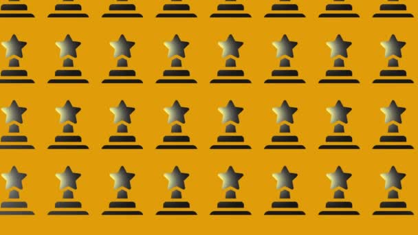 animação do ícone do prêmio do troféu preto no amarelo - Filmagem, Vídeo