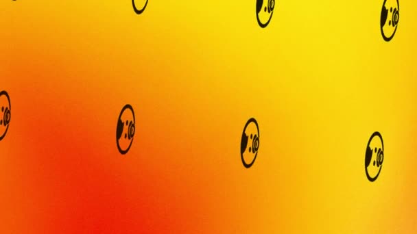 Spinnendes Babygesicht mit Schnullersymbol-Animation auf orange und gelb - Filmmaterial, Video