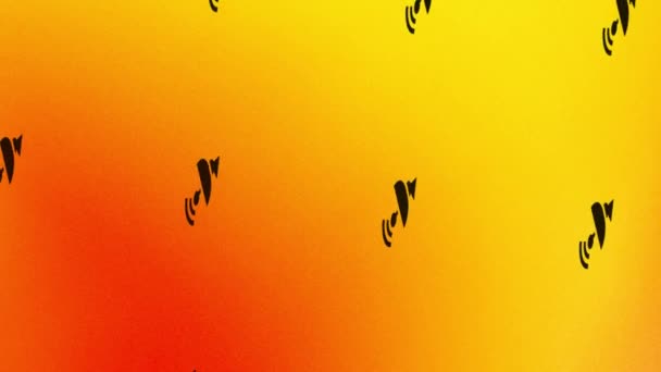 sinyal simgesi turuncu ve sarı ile dönen antenin animasyonu - Video, Çekim