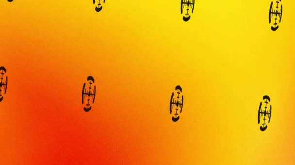 animación de ícono de destino giratorio en naranja y amarillo - Metraje, vídeo
