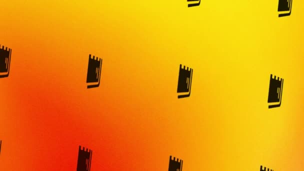 animation de l'icône du carnet tournant sur orange et jaune - Séquence, vidéo
