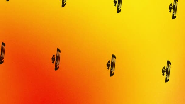 roterende airconditioner pictogram animatie op oranje en geel - Video