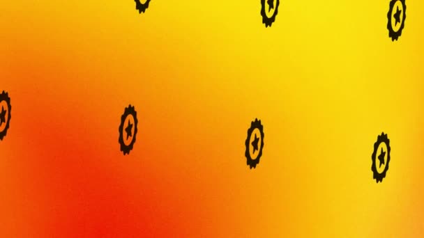 Эмблема с изображением звезды на оранжевом и желтом - Кадры, видео