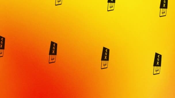 Spinning ASX-Dateiformat-Icon-Animation auf orange und gelb - Filmmaterial, Video