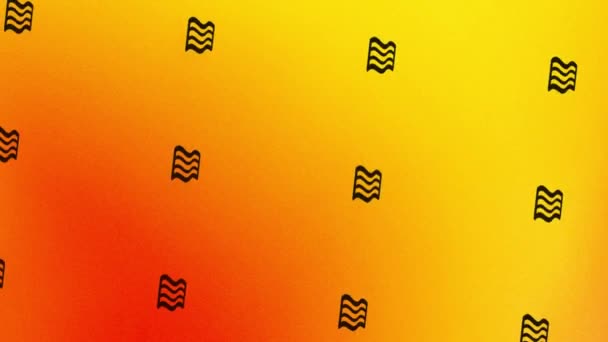 draaiende bacon strepen pictogram animatie op oranje en geel - Video