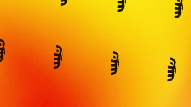 animación del icono del guante de béisbol giratorio en naranja y amarillo - Imágenes, Vídeo