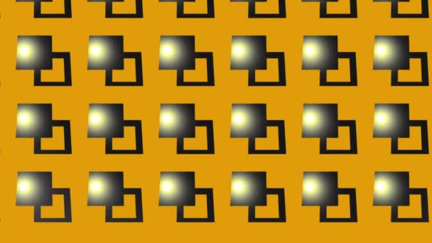 animazione di quadrati neri icona su giallo - Filmati, video
