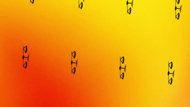 animación de iconos de escala giratoria en naranja y amarillo - Imágenes, Vídeo