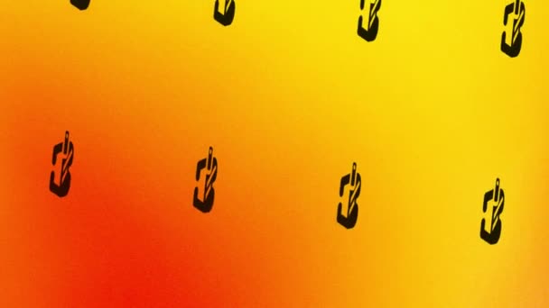 spinning 3d lasit kuvake animaatio oranssi ja keltainen - Materiaali, video