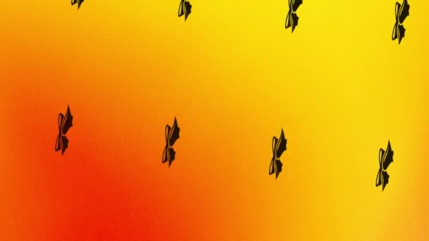 animation περιστρεφόμενης καμπάνας με εικονίδιο κορδέλας σε πορτοκαλί και κίτρινο - Πλάνα, βίντεο
