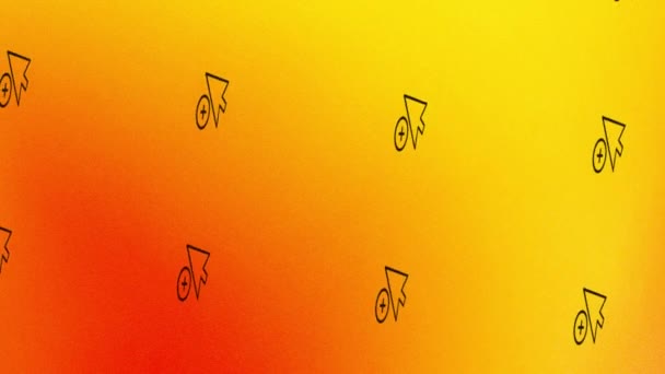 animation of spinning cursor with plus icon on orange and yellow - Séquence, vidéo