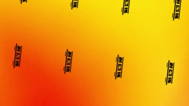 animacja wirującej ikony z baterią na pomarańczowo-żółtym - Materiał filmowy, wideo