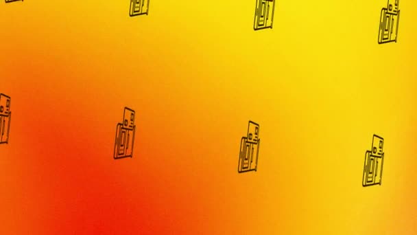 animação de ícone de ATM girando em laranja e amarelo - Filmagem, Vídeo