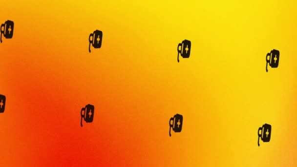 forgó kéz fertőtlenítő ikon animáció narancs és sárga - Felvétel, videó