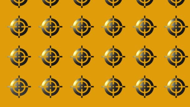 animation de l'icône cible noire sur jaune - Séquence, vidéo