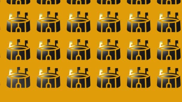animacja czarnego stadionu ikona na żółtym  - Materiał filmowy, wideo