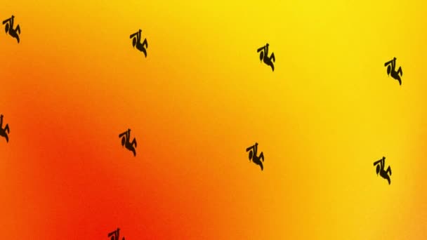 icono giratorio de la animación del jugador de béisbol en naranja y amarillo - Imágenes, Vídeo