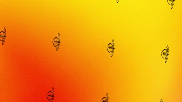 animation του περιστρεφόμενου φύλλου εικονίδιο σε πορτοκαλί και κίτρινο - Πλάνα, βίντεο
