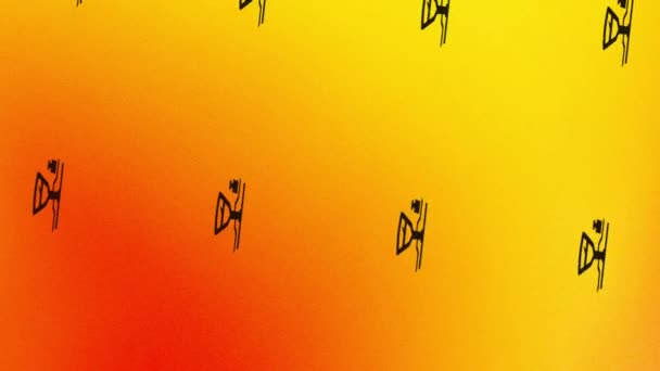 animação do ícone de fiação com escalas em laranja e amarelo - Filmagem, Vídeo