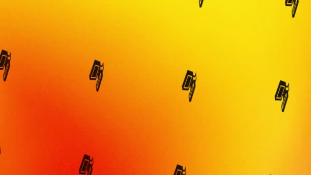turuncu ve sarı renkli bilgisayar monitörlü dönen simgenin canlandırması - Video, Çekim