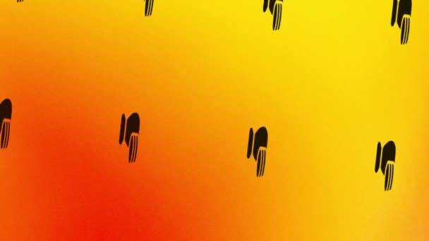 animazione di icona di filatura con sacchetto di denaro e monete su arancione e giallo - Filmati, video