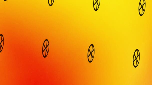 animazione di icona di filatura con pallone da spiaggia su arancione e giallo - Filmati, video