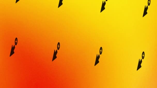 animáció a spinning add és kurzor ikon narancs és sárga - Felvétel, videó
