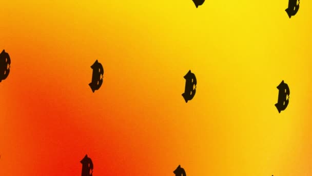 animación del icono de spinning con perro en naranja y amarillo - Metraje, vídeo