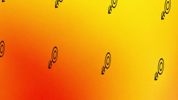 animación del icono giratorio con signo unisex en naranja y amarillo - Imágenes, Vídeo
