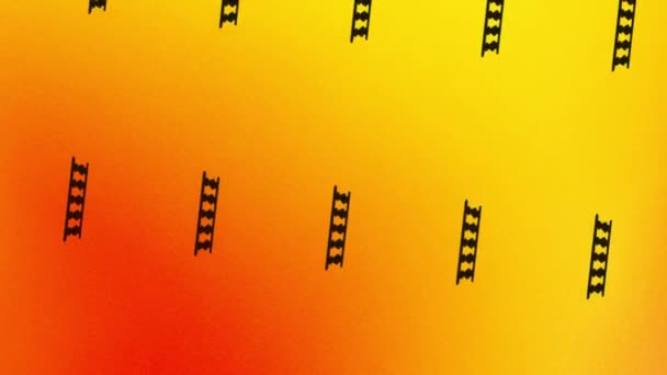 animation de l'icône de rotation avec clôture de balcon sur orange et jaune - Séquence, vidéo
