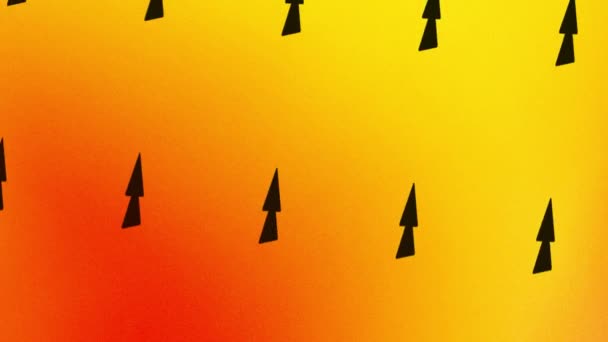 Animation der sich drehenden Ikone mit Kiefer auf Orange und Gelb - Filmmaterial, Video