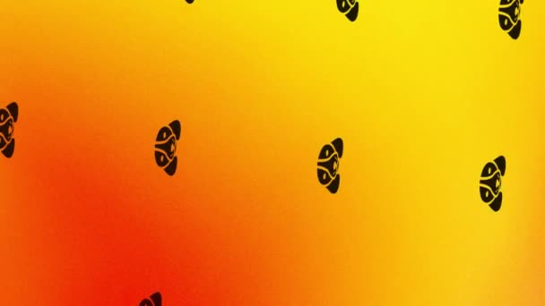 κλώση basset κυνηγόσκυλο εικονίδιο animation σε πορτοκαλί και κίτρινο - Πλάνα, βίντεο