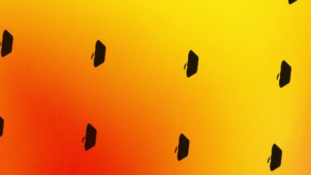 animatie van het draaiende paprika pictogram op oranje en geel - Video