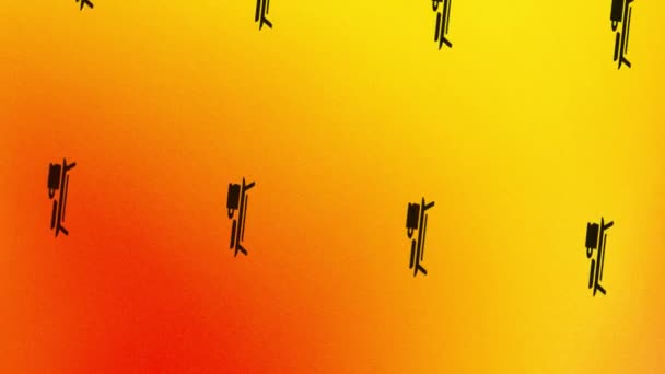 animáció spinning tálca reggeli ikon narancs és sárga - Felvétel, videó