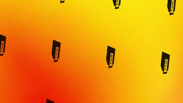 animación del icono de formato de murciélago giratorio en naranja y amarillo - Metraje, vídeo