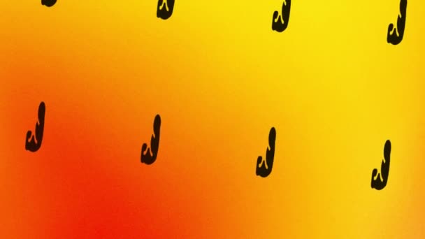 animación de spinning muscular icono de la mano masculina en naranja y amarillo - Imágenes, Vídeo