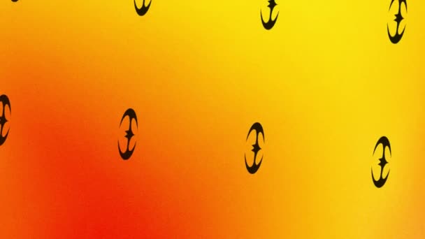 animation de l'icône de la chauve-souris filante sur jaune avec dégradé orange - Séquence, vidéo