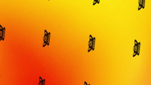 animazione dell'icona dello zaino girevole su arancione e giallo - Filmati, video