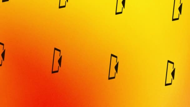 animatie van het draaiende airplay scherm pictogram op oranje en geel - Video