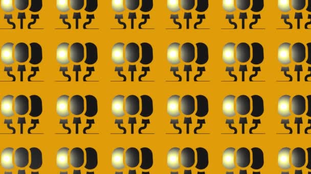 анимация иконки черных шариков на желтом  - Кадры, видео