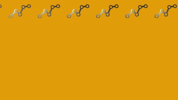 animación del icono del diagrama de negocio ascendente en amarillo - Metraje, vídeo