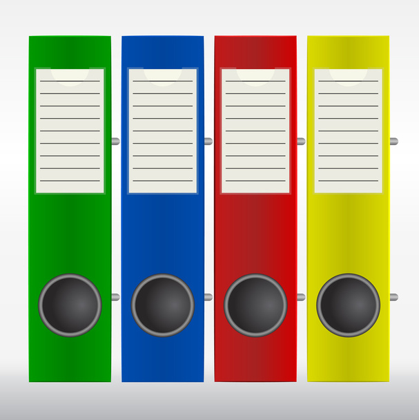 row of color binders - Vector, Image
