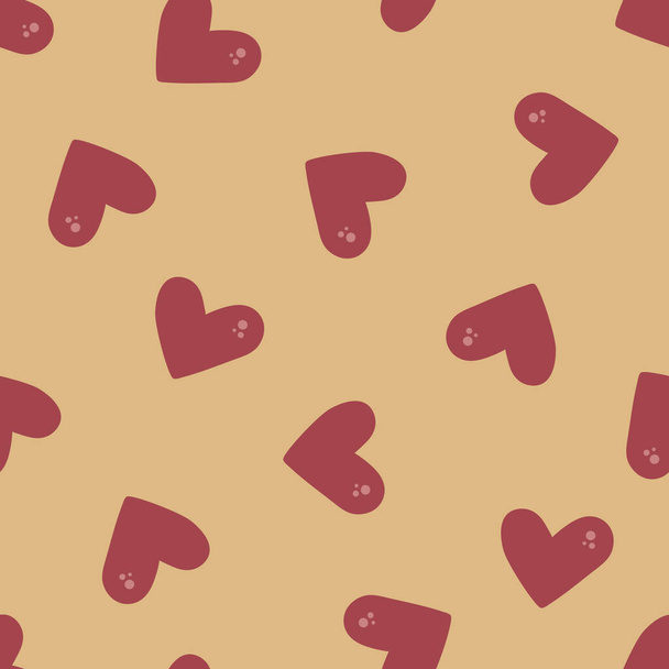 Vector seamless pattern with hearts. Creative boho childish background for Valentine s Day - Вектор, зображення