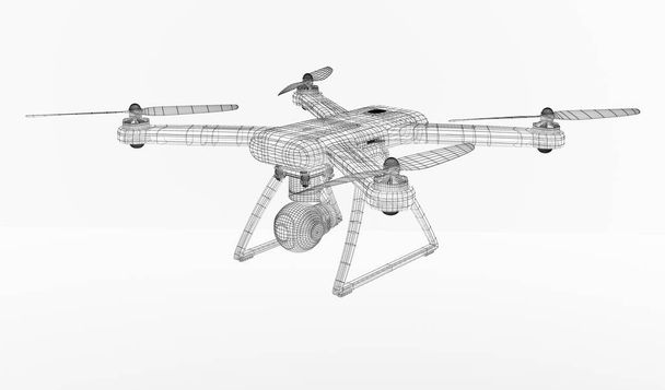 3 D rendering drone model - Fotografie, Obrázek