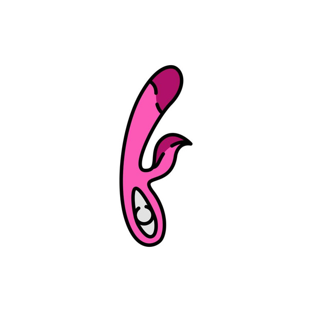 Vibrator clitoris color line icon. Sex toy. Pictogram for web page, mobile app, promo. - Wektor, obraz