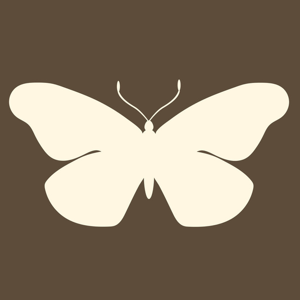 Zarys sylwetki owada motyla na brązowym tle - Wektor, obraz