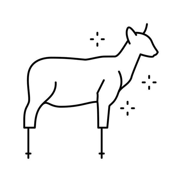 illustration vectorielle d'icône de ligne d'animal à sabots empaillés - Vecteur, image