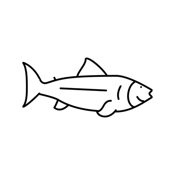 peixe oceano linha ícone vetor ilustração - Vetor, Imagem