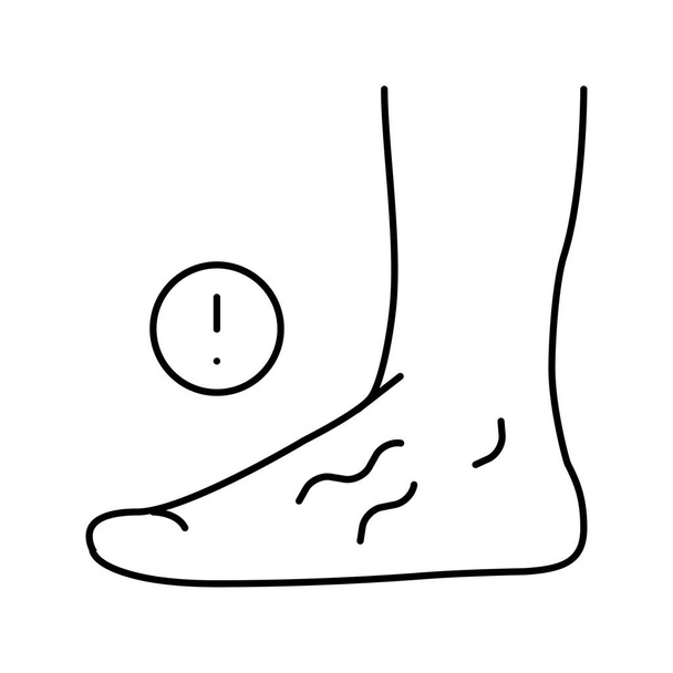 maladie pieds plats ligne icône vectoriel illustration - Vecteur, image